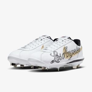 Nike Lunar Cortez LA Los Angeles Metal Baseball Cleats Men's 9 White CV5565-101